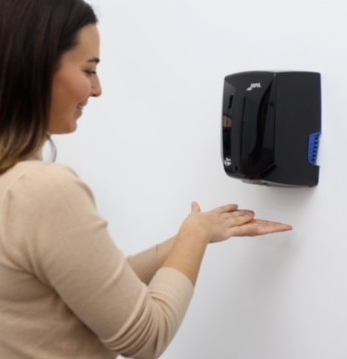 Black Gloss Hand Dryer ABS Compact Hepa Filter 800W